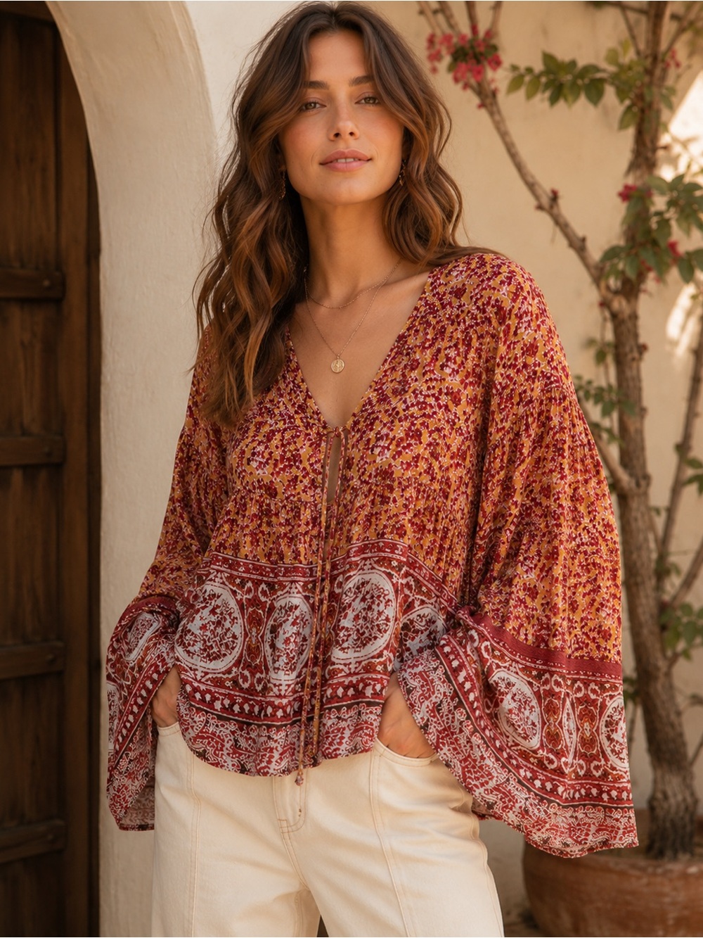 Free People Lorraine Tiered Kimono Top